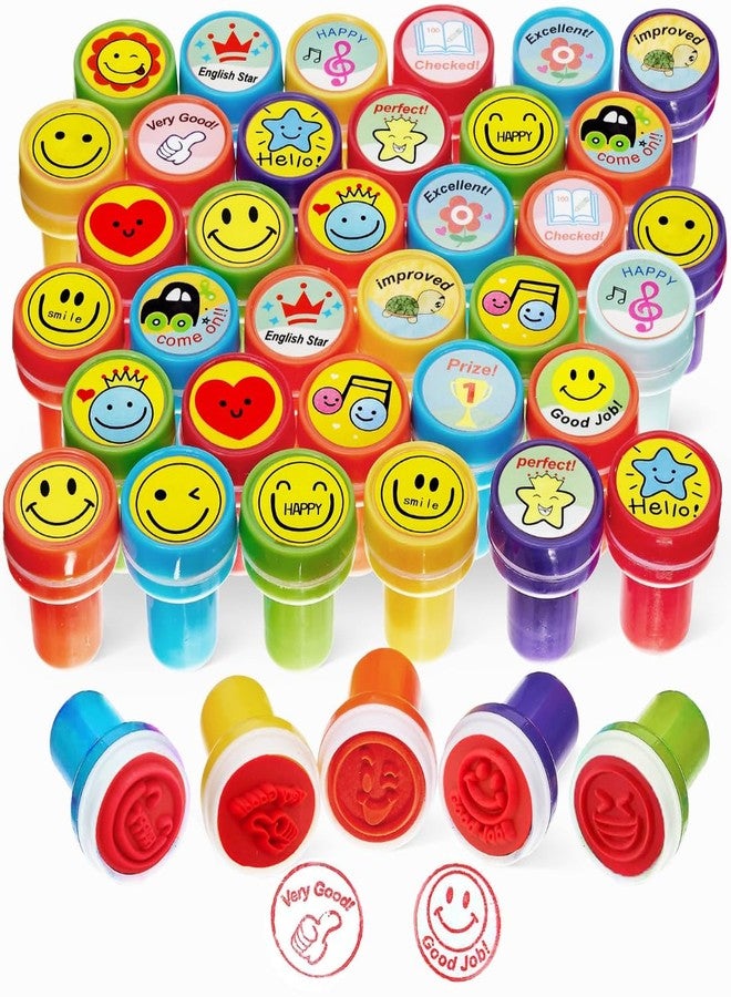 Oytra Rubber Stamps for Kids and Motivation Reward 40 Piece Self Inking Stamp Art Teachers Students Birthday Gift Craft Scrapbooking Birthday Party Favors & DIY Art Craft Supplies - Image 1